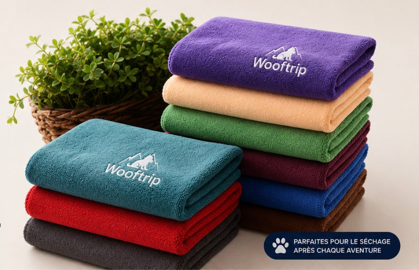 Serviette microfibre ultra-absorbante pour chien | Woof Trip™