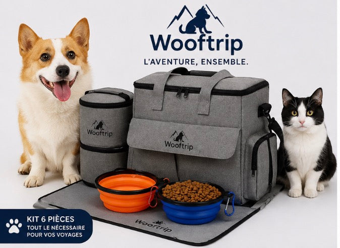 Kit de voyage premium 6 pièces pour chien | Woof Trip™
